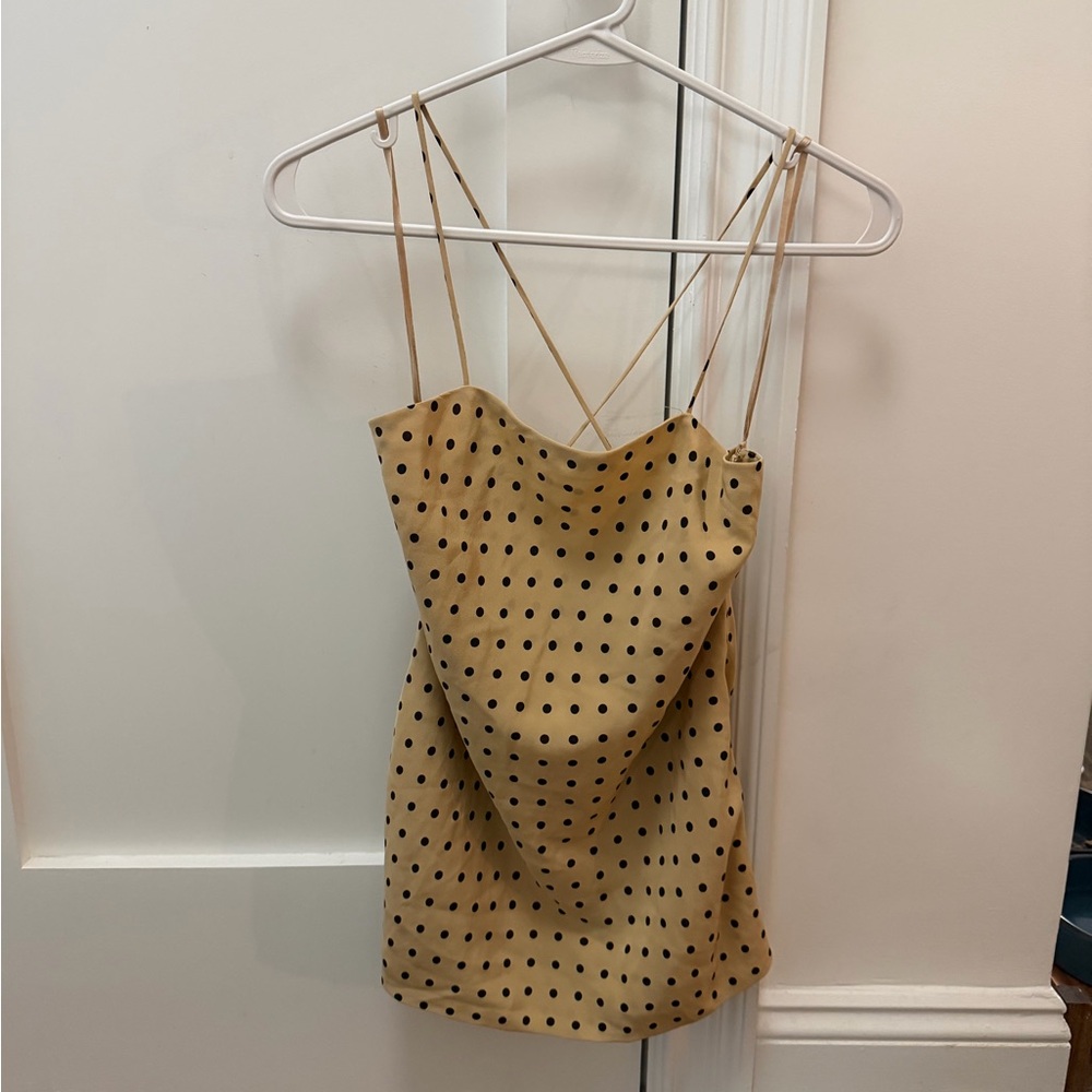 Elegant Tan Polka Dot Camisole